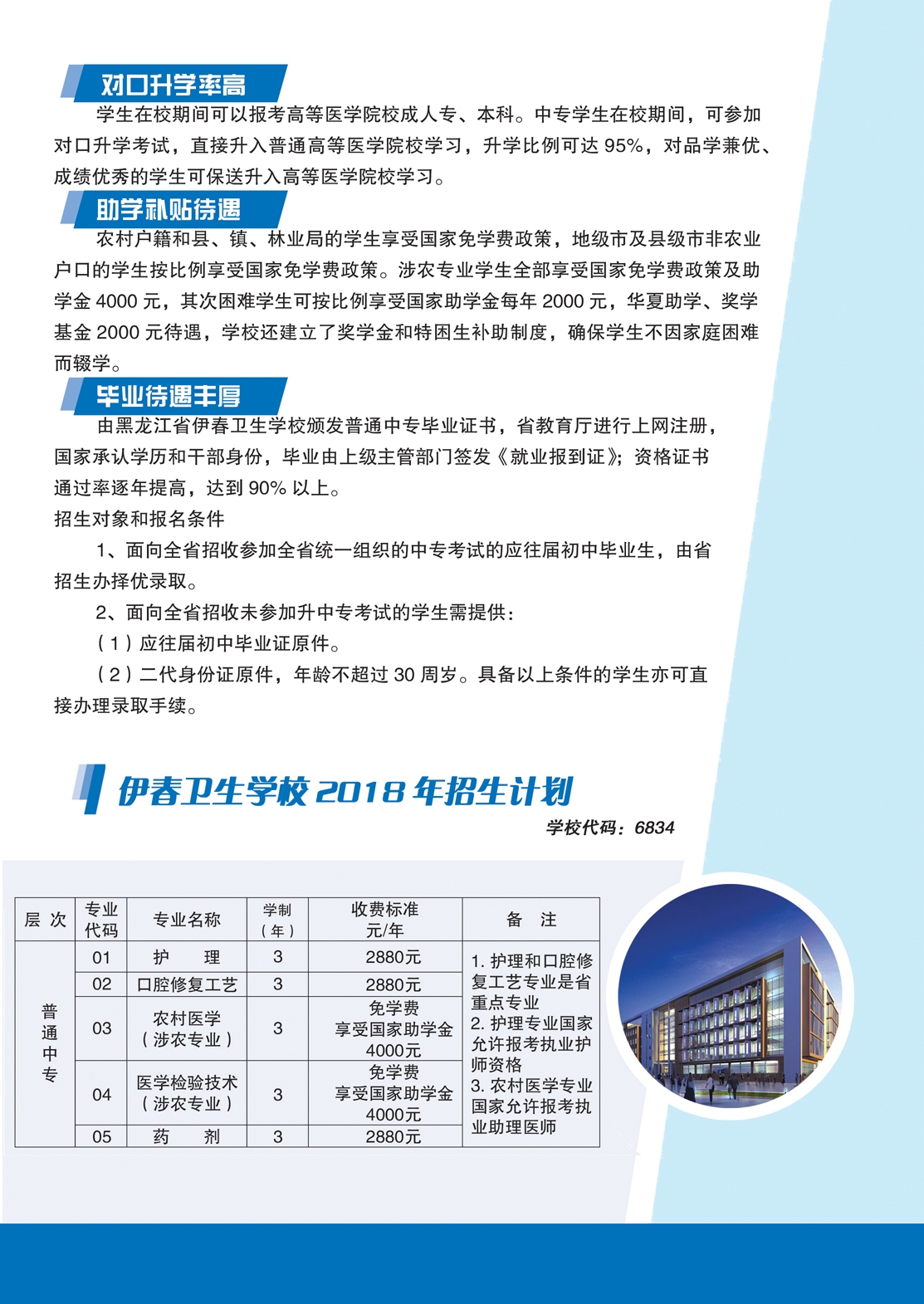 黑龍江省伊春衛(wèi)生學(xué)校2018年招生簡章