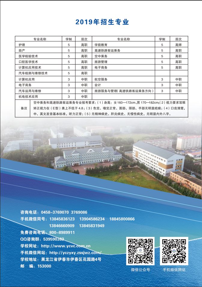 伊春職業(yè)學(xué)院2019年初中起點(diǎn)招生簡(jiǎn)章
